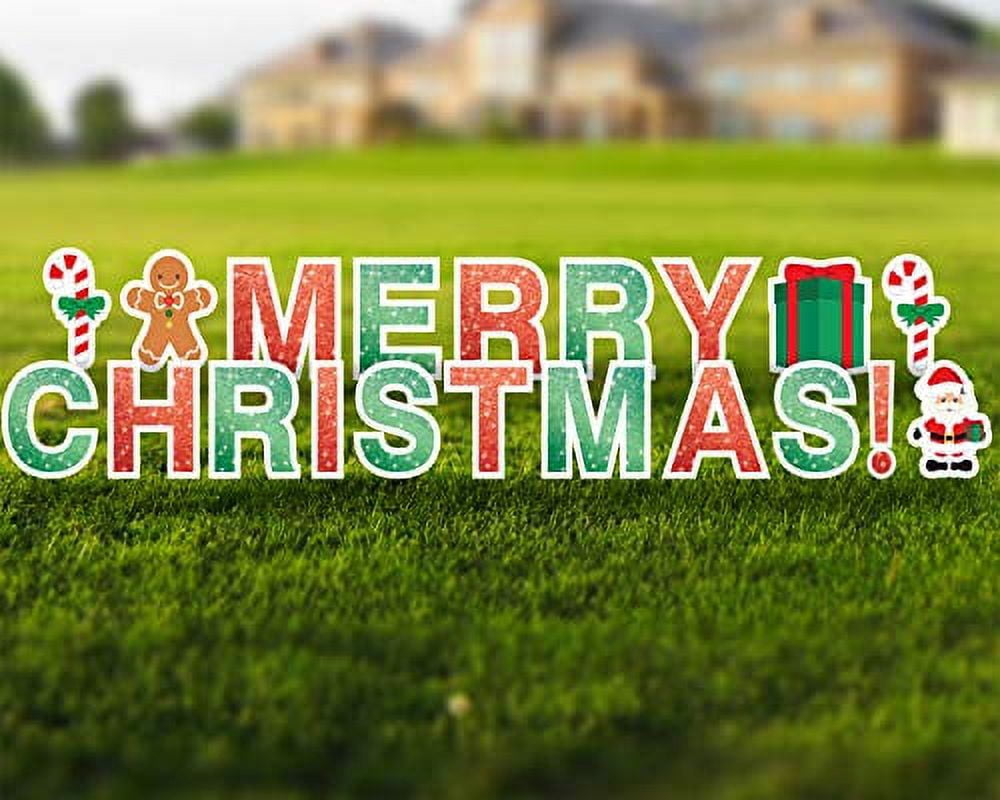 Vispronet Merry Christmas Decoration Yard Sign with Stakes – Each ...