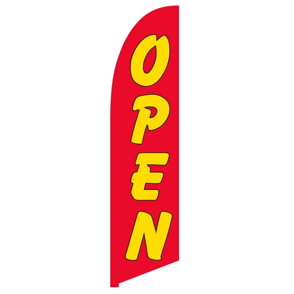 Vispronet Open Feather Flag, 2.6ft x 11.2ft Red and Yellow Banner Flag