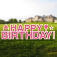 thumbnail image 1 of Vispronet Pink 18" Happy Birthday Yard Sign, 17 Piece Letter Set, 1 of 8