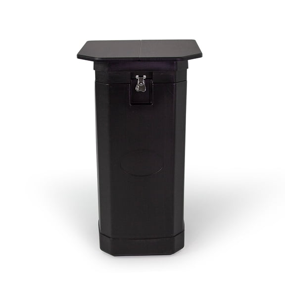 Vispronet Portable Trade Show Case – 38in Banner Case with Wheels & Black Foldable Tabletop, 19lb Black PVC Container with Removable Lid, Handle, & Metal Clips
