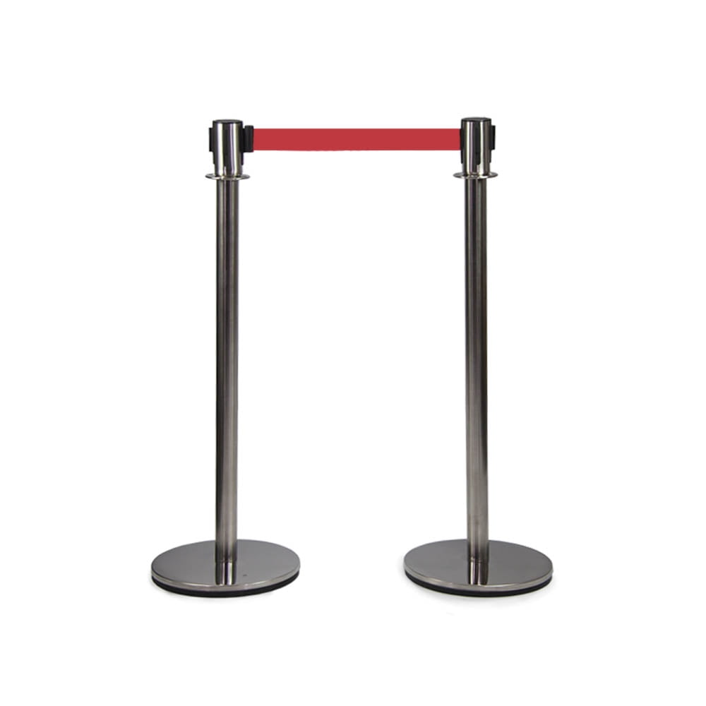 Vispronet Premium Belt Barrier, 2 Poles, 2 Red Belts, Crowd Control ...