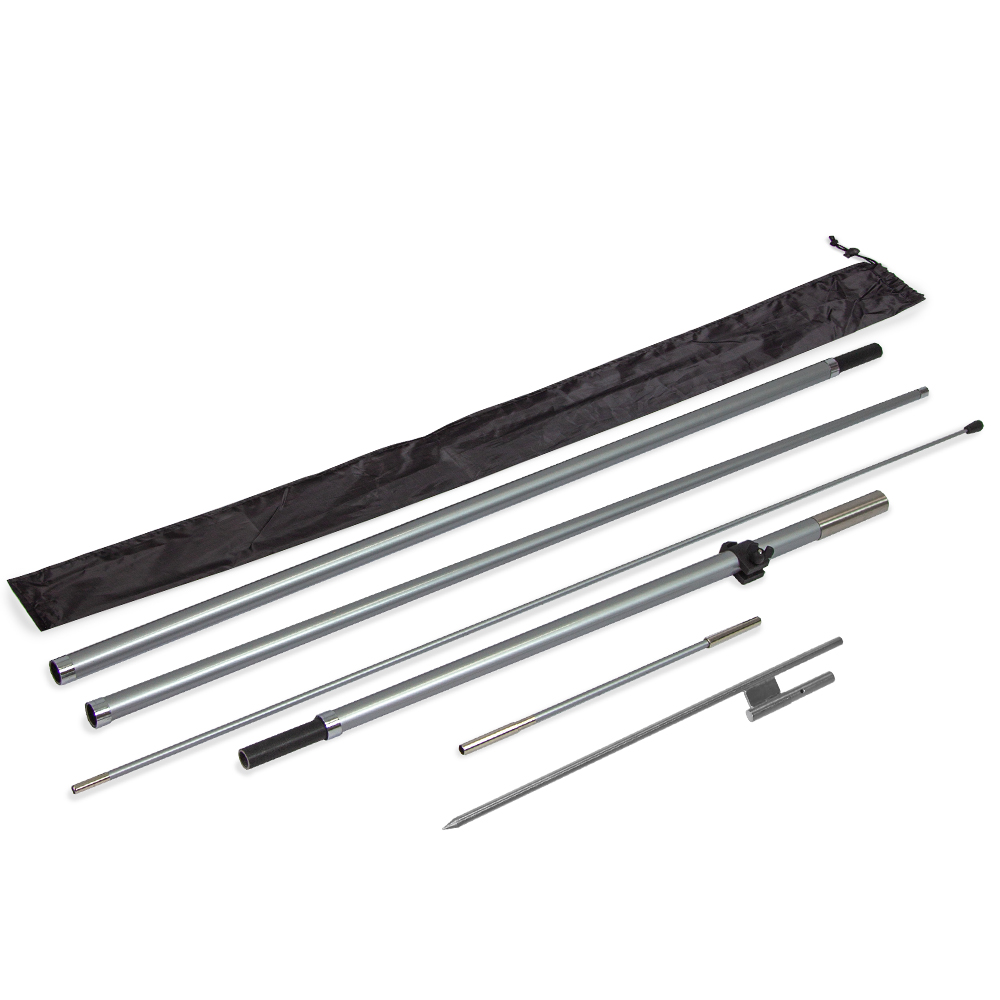 Vispronet Premium Large Feather Flag Pole Set, 5 Poles, 1 Ground Stake, Fits 2.6ft x 11.2ft Flags