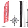 thumbnail image 1 of Vispronet Premium Lifeguard Feather Flag Kit - Includes 13ft Sectional Aviation Grade Fiberglass Poles, Lifeguard Flag, Cross Base, Weight Bag, and Pole Sleeve Bag…, 1 of 6