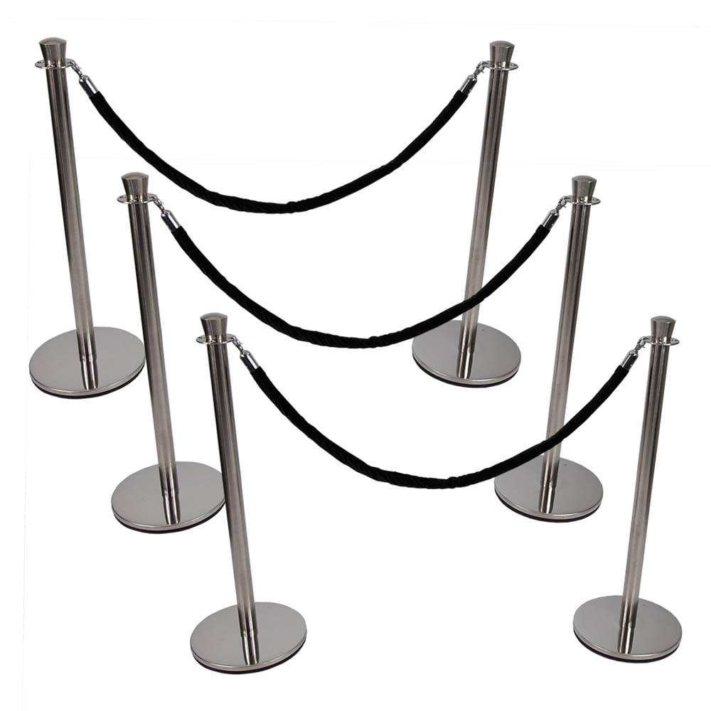 Black Rope Gold Stanchions 2 Pack With Red Velvet Ropes - 5FT Crowd ...