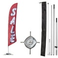 thumbnail image 1 of Vispronet Premium Sale Red and White Feather Flag, 13ft, Cross Base, 1 of 6