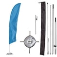 thumbnail image 1 of Vispronet - Premium Teal Solid Feather Flag Kit - 13ft Knitted Polyester Swooper Flag with High-Wind Pole Set, Ground Spike, Cross Flag Base and Weight Bag - Dyed in The USA, 1 of 8
