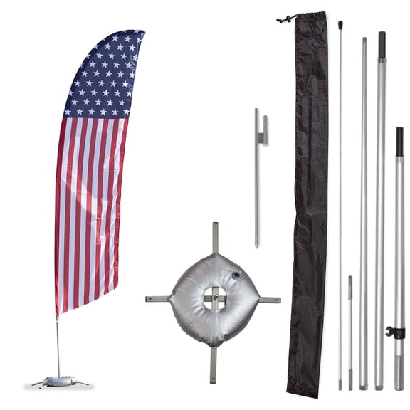 Vispronet Premium USA American Feather Flag, 13ft, Both Bases