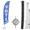thumbnail image 1 of Vispronet Premium Vote Here Feather Flag, 13ft Pole Set, Cross Base, Weight Bag, 1 of 6