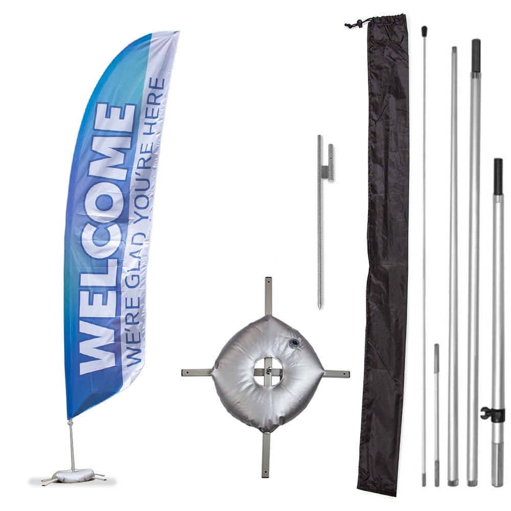 Vispronet Premium Welcome to Church Flag, 13ft, Pole Set, Both Bases