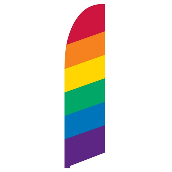Vispronet Rainbow Pride Feather Flag, 2.6ft x 11.2ft, Flag Only