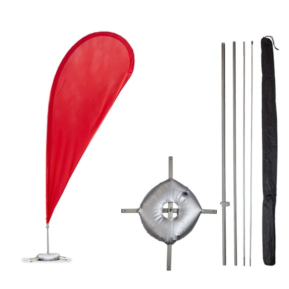 Vispronet - Red Feather Flag Kits - 11ft Flag Complete Pole Set, Cross Base and Weight Bag – Great for Businesses, Storefronts, Sales - Printed in The USA