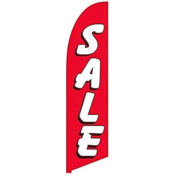 Vispronet Sale Red and White Feather Flag, 2.6ft x 11.2ft Flag, Flag Only