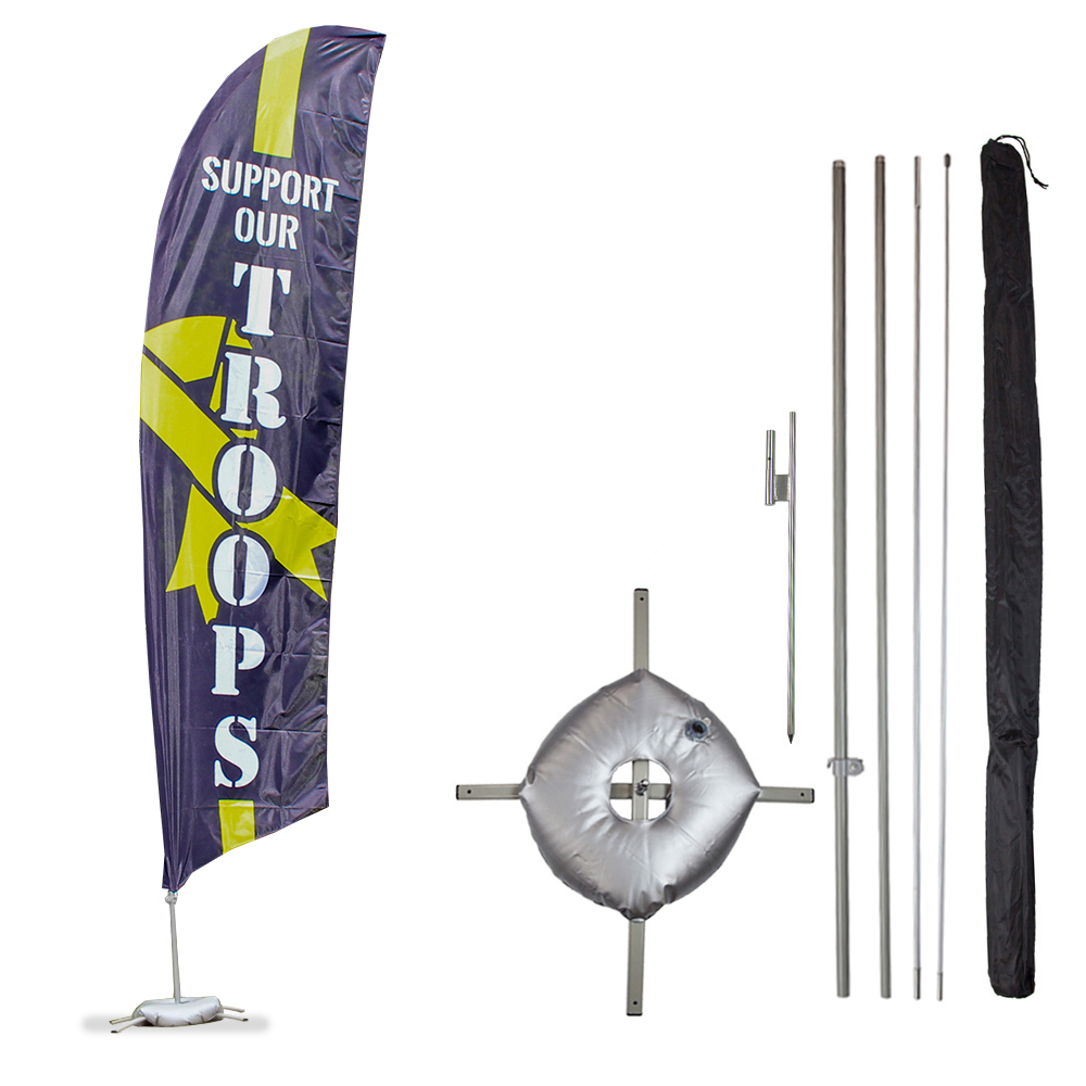 Vispronet Support Our Troops Feather Flag Kit, 13.5ft, Both Bases, Pole ...