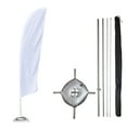 thumbnail image 1 of Vispronet - White Solid Feather Flag Kit - 13.5ft Knitted Polyester Swooper Flag with Pole Set, Cross Flag Base and Weight Bag - Dyed in The USA, 1 of 7
