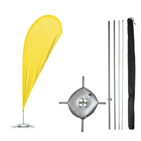 Vispronet - Yellow Feather Flag Kits - 11ft Flag Complete Pole Set, Cross Base and Weight Bag – Great for Businesses, Storefronts, Sales - Printed in The USA