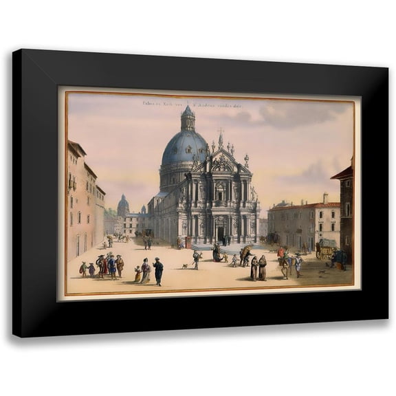 Visscher 14x10 Black Modern Framed Museum Art Print Titled - Apostles Guesthouse Rome Italy - Visscher 1681