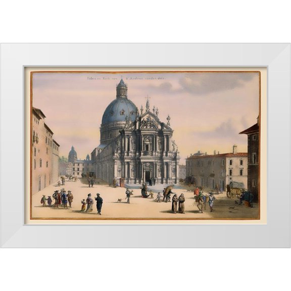 Visscher 14x10 White Modern Wood Framed Museum Art Print Titled - Apostles Guesthouse Rome Italy - Visscher 1681