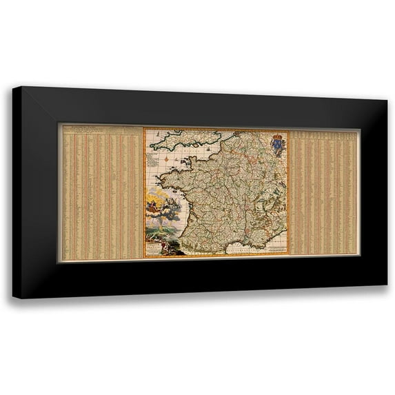 Visscher 18x10 Black Modern Framed Museum Art Print Titled - France - Visscher 1680