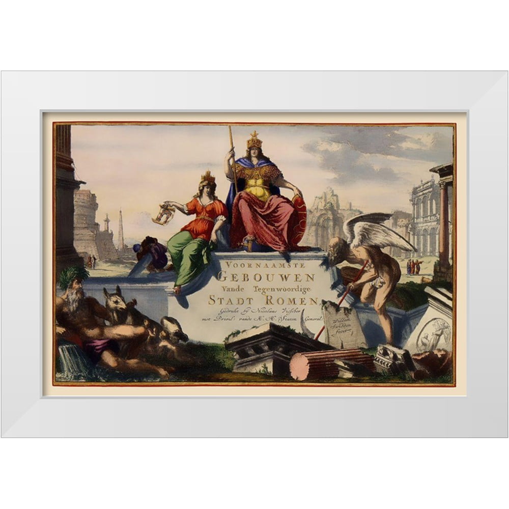 Visscher 24x17 White Modern Wood Framed Museum Art Print Titled - Rome ...