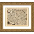 thumbnail image 1 of Visscher 31x26 Gold Ornate Wood Framed with Double Matting Museum Art Print Titled - Benelux Luxembourg - Visscher 1680, 1 of 4