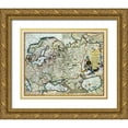 thumbnail image 1 of Visscher 32x26 Gold Ornate Wood Framed with Double Matting Museum Art Print Titled - Europe Scandinavia Russia - Visscher 1681, 1 of 4