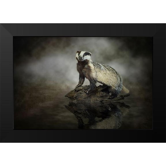 Visser, Michiel 14x11 Black Modern Framed Museum Art Print Titled - European Badger