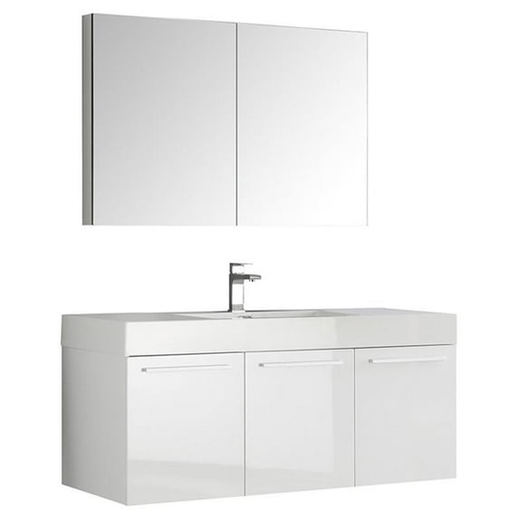 Fresca FVN8092 Senza 47-3/10" Wall Mounted Vanity Set with MDF Cabinet, Acrylic