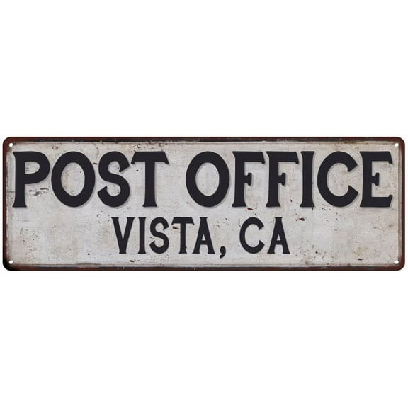 Vista, Ca Post Office Metal Sign Vintage 8x24 108240011287
