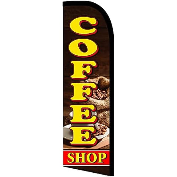 Vista Flags Coffee Shop Premium Windless Polyknit Feather Flag (3 x 11.5 feet)$$Other