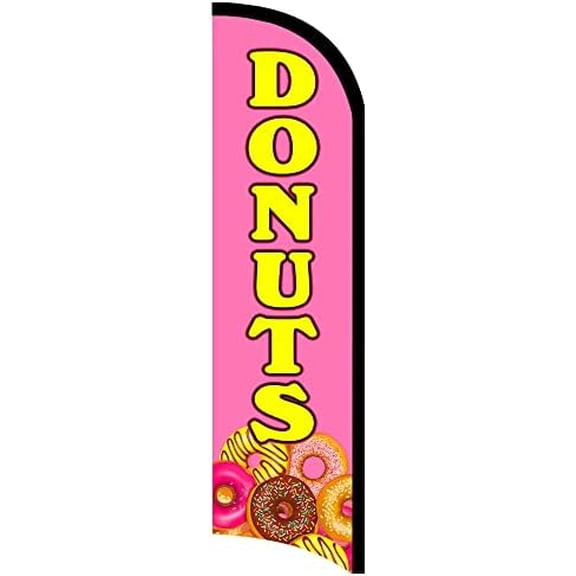 Vista Flags DONUTS Premium Windless Polyknit Feather Flag (3 x 11.5 feet)$$Other