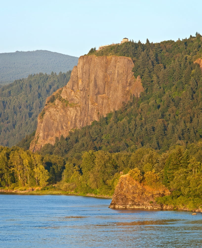 Vista House at Crown Point Columbia River Gorge Multnomah County Oregon USA Canvas Art - Panoramic Images (36 x 12)