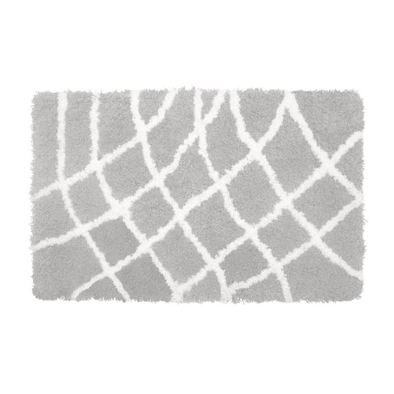 Vista Living Chunky Shag Collection Striped Geometric Traditional Area Rug