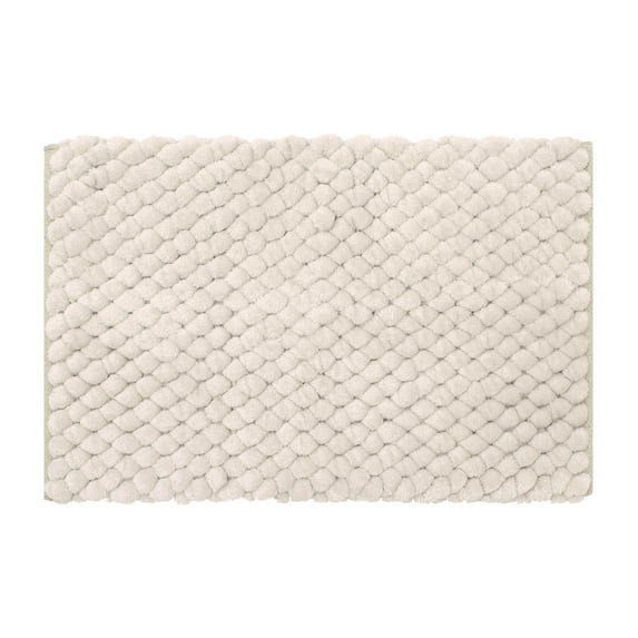 Vista Living Pom Pom Shag Solid Print Accent Contemporary Area Rug, Off-White