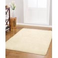 thumbnail image 1 of Vista Living Shag Rug Collection Solid Print Contemporary Area Rug, Beige, 1 of 4