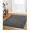 thumbnail image 1 of Vista Living Shag Rug Collection Solid Print Contemporary Area Rug, Gray, 1 of 4