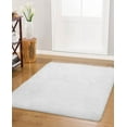 thumbnail image 1 of Vista Living Shag Rug Collection Solid Print Contemporary Area Rug, White, 1 of 4