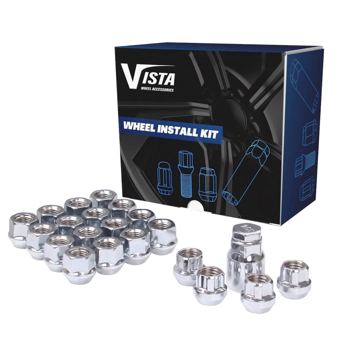 West Coast 20pc Installation Kit Chrome 1/2" Open Bulge Acorn Lug Nuts 3/4" Hex for Tires