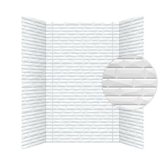 Vista PVC Glue-up Tub and Shower Wall Panels Surround in Gloss White (96 Sq.ft) - 1 Piece