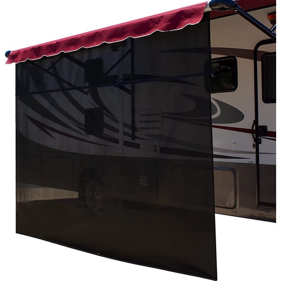 - Vista Shade - RV Awning Shade Screen - Zipper Sun Screen Installs in Seconds - Solar Mesh Blocks 87% of Sunlight - The Original Camper Sunscreen Shade for Awnings - 10' x 7' - Black