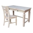 thumbnail image 1 of Vista Solid Wood Desk with 2 Drawers and Chair in Unfinished, 1 of 7