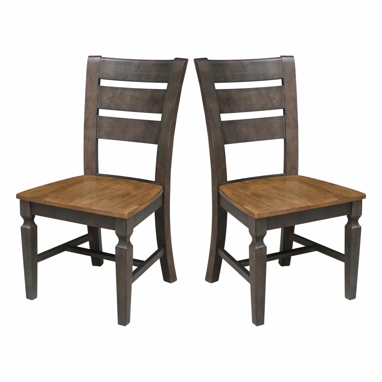 Vista Hickory and Washed Coal Ladderback Side Chairs