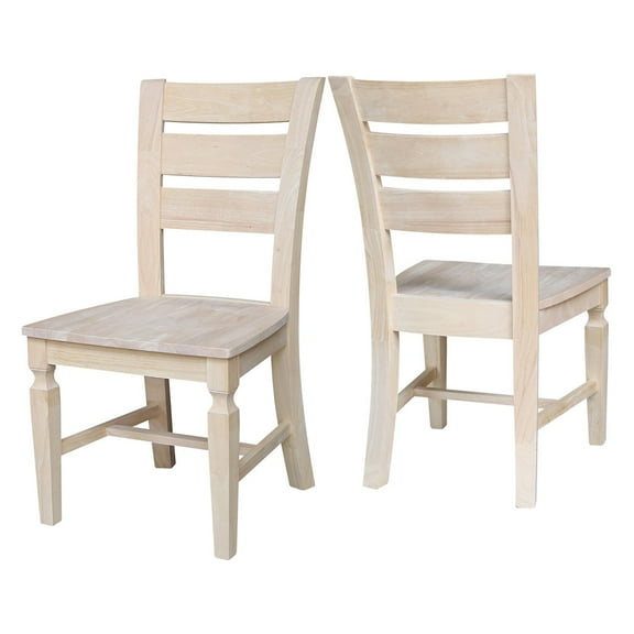 Vista Solid Wood Ladderback Chairs - Set of 2 - Unfinished