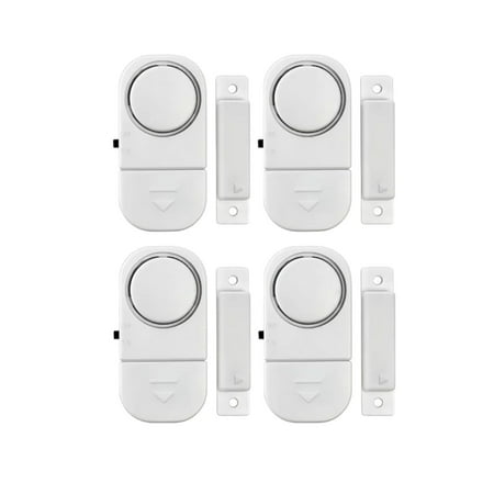 VistaTech Magnetic Door and Window Sensor Alarm Set, 90dB Siren, 4-Pack