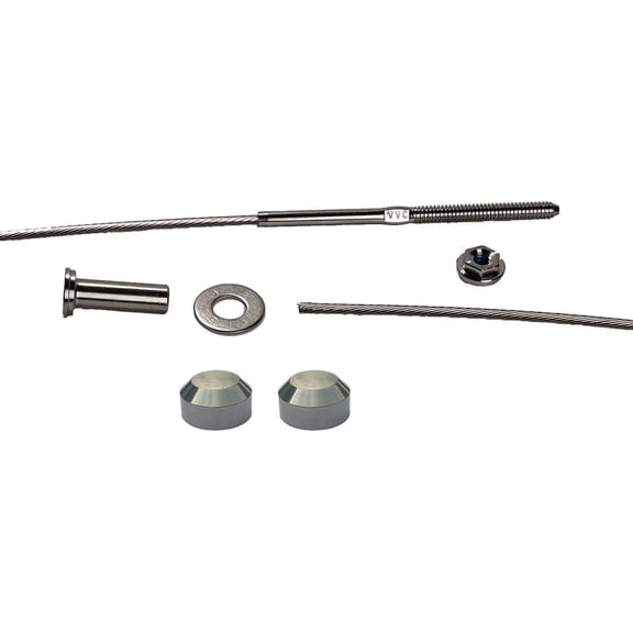 VistaView CableTec - Fast and Easy Stainless Steel Cable Railing Installation Kit for Residential Metal Posts - 1/8 Inch Cable, 10 Feet With Brushed Stainless Chamfer Caps