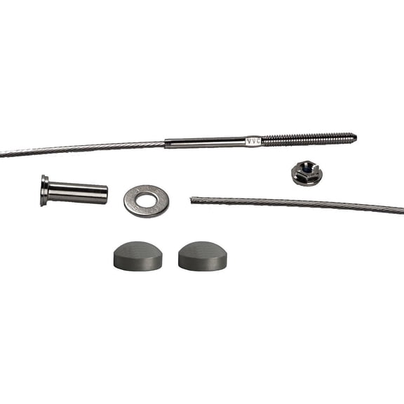 VistaView CableTec - Fast and Easy Stainless Steel Cable Railing Installation Kit for Residential Metal Posts - 1/8 Inch Cable, 10 Feet With Brushed Stainless Dome Caps