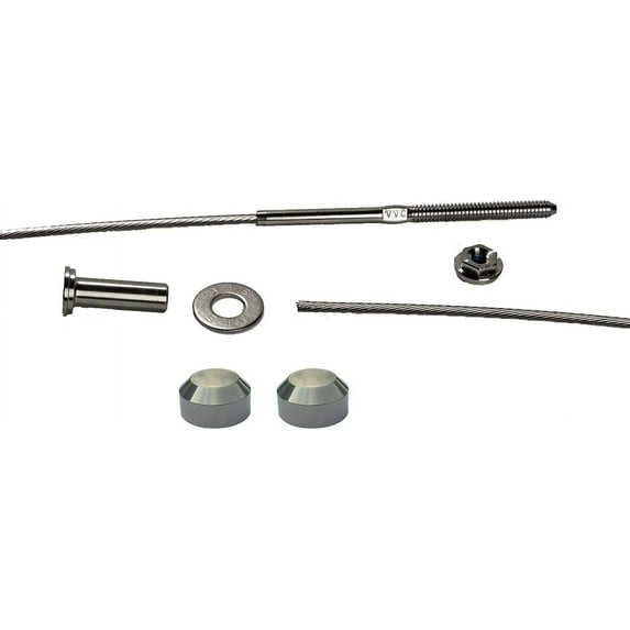 VistaView CableTec - Fast and Easy Stainless Steel Cable Railing Installation Kit for Residential Metal Posts - 1/8 Inch Cable, 5 Feet With Brushed Stainless Chamfer Caps