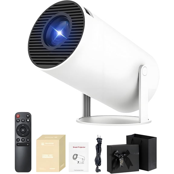 Vistacast Mini 210 Smart Projector With Extra Large-Screen Display, Portable 4K Smart MovieProjector, Android 11.0 Built-in Streaming, WiFi 5G+Bluetooth,Auto Vertical Keystone,for Home&Outdoor (1pc)