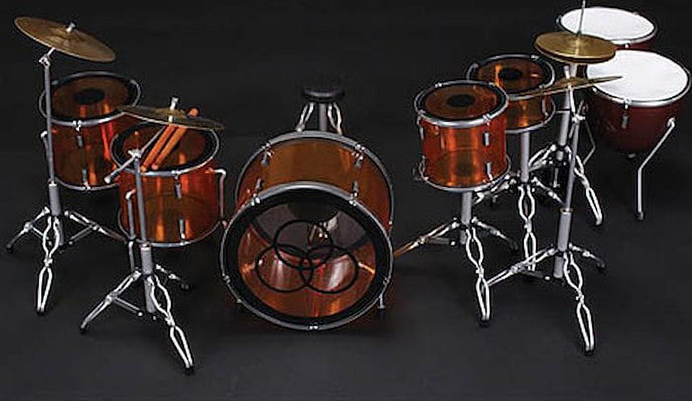 Axe Heaven Vistalite Transparent Amber Led Zeppelin Miniature Drum Set Replica