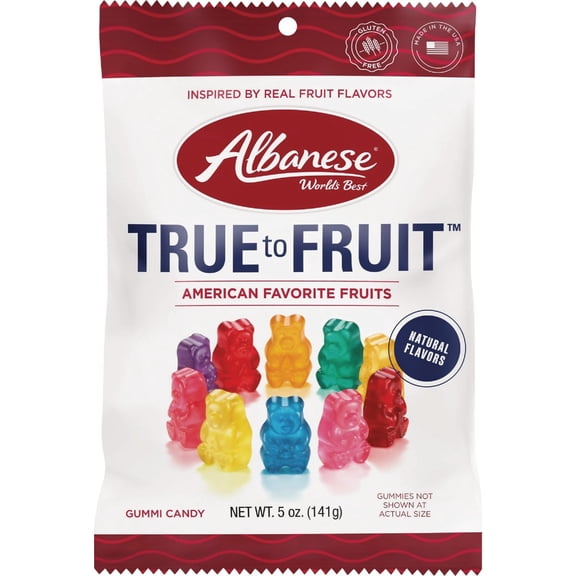 Vistar Albanese True to Fruit American Favorite Fruits Gummy Bear - Pack of 6