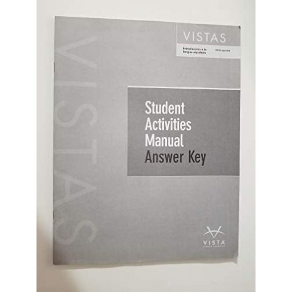 Pre-Owned Vistas 5th Ed Student Activities Manual ANSWER KEY **ANSWER KEY ONLY** Paperback